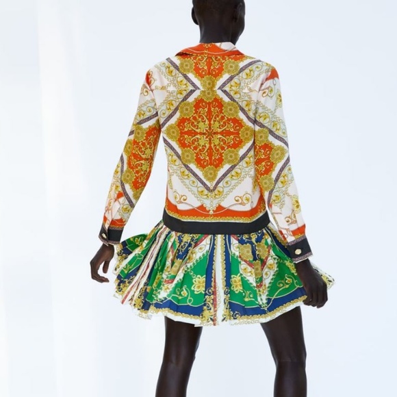 chain patchwork print dress